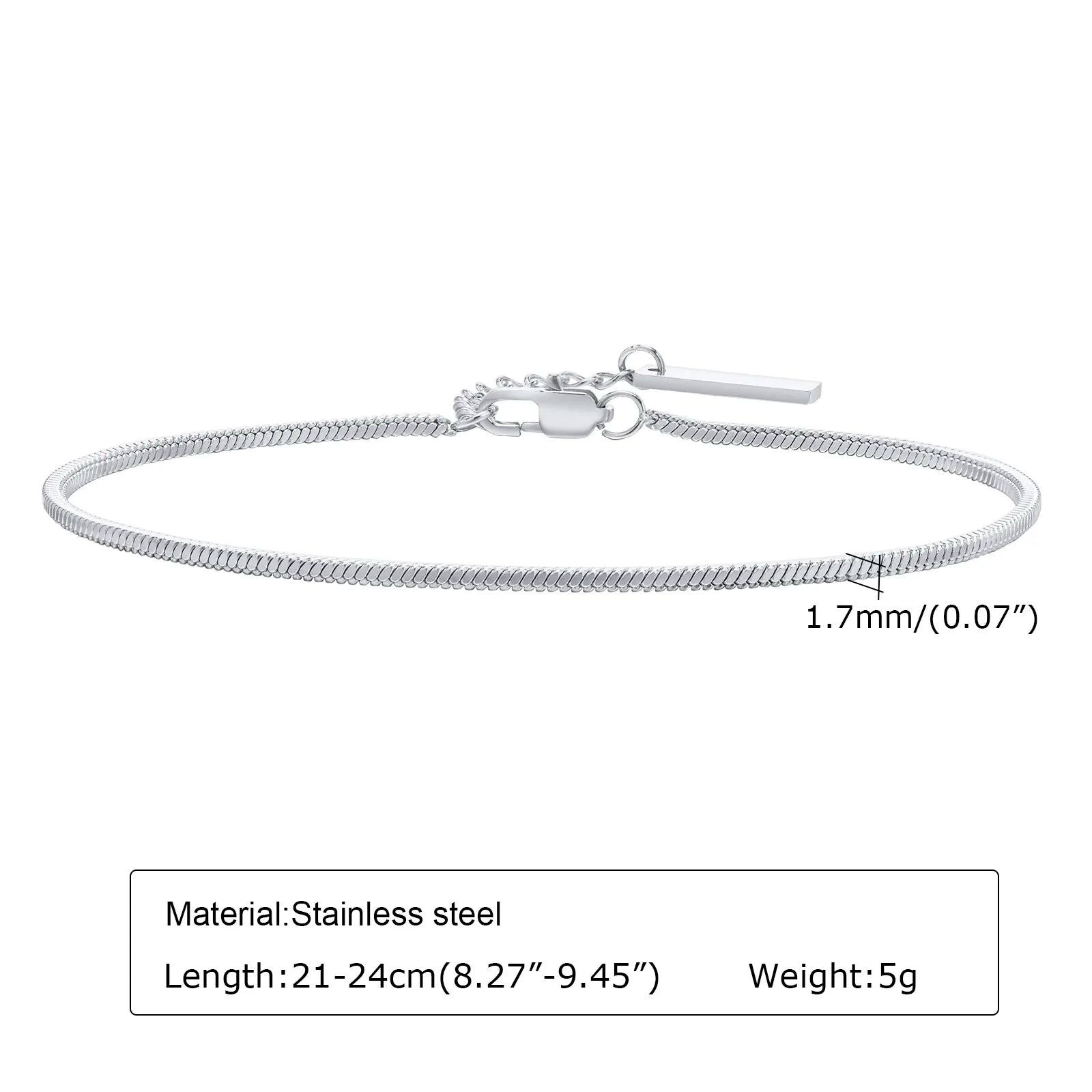 1/2/3pcs Chain Bracelet for, Stainless Steel Twisted Rope Cuban Chain