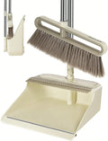 Broom And Dustpan Set With Adjustable Handle And Foldable Dustpan