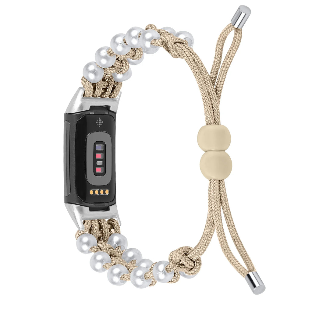 Fitbit Charge 2 / 3 / 4 / 5 / 6 Pearl-Style Braided Rope Band