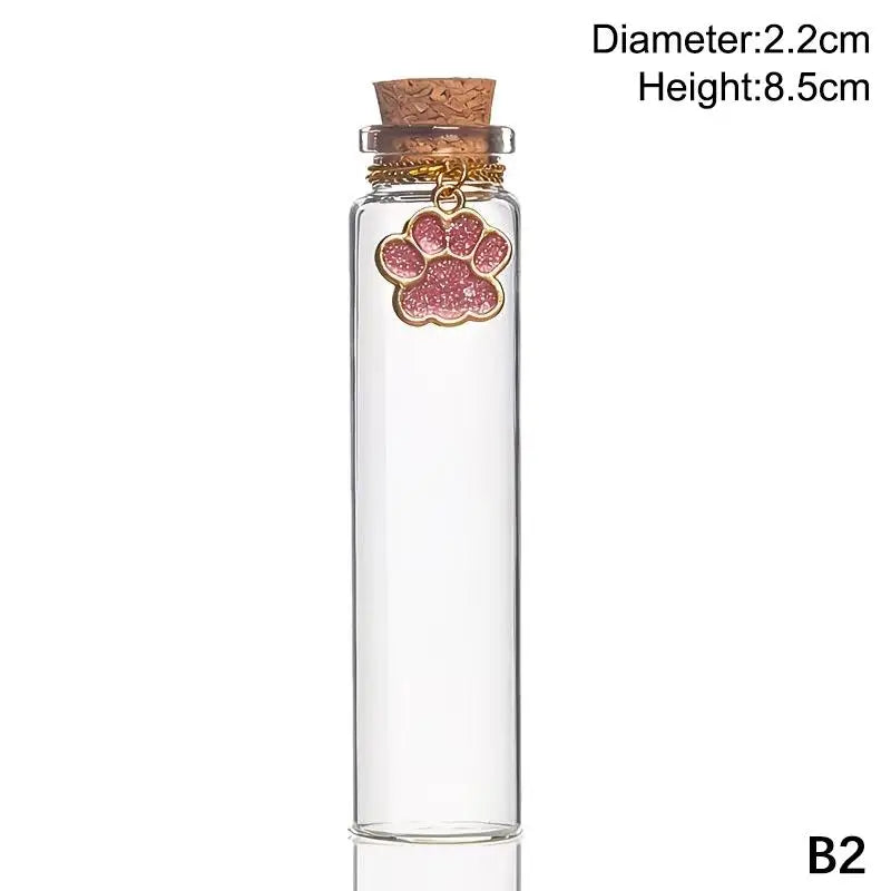 Pet Fur Memorial Glass Bottle | Cat Whiskers Storage Bottle With Cork Stopper