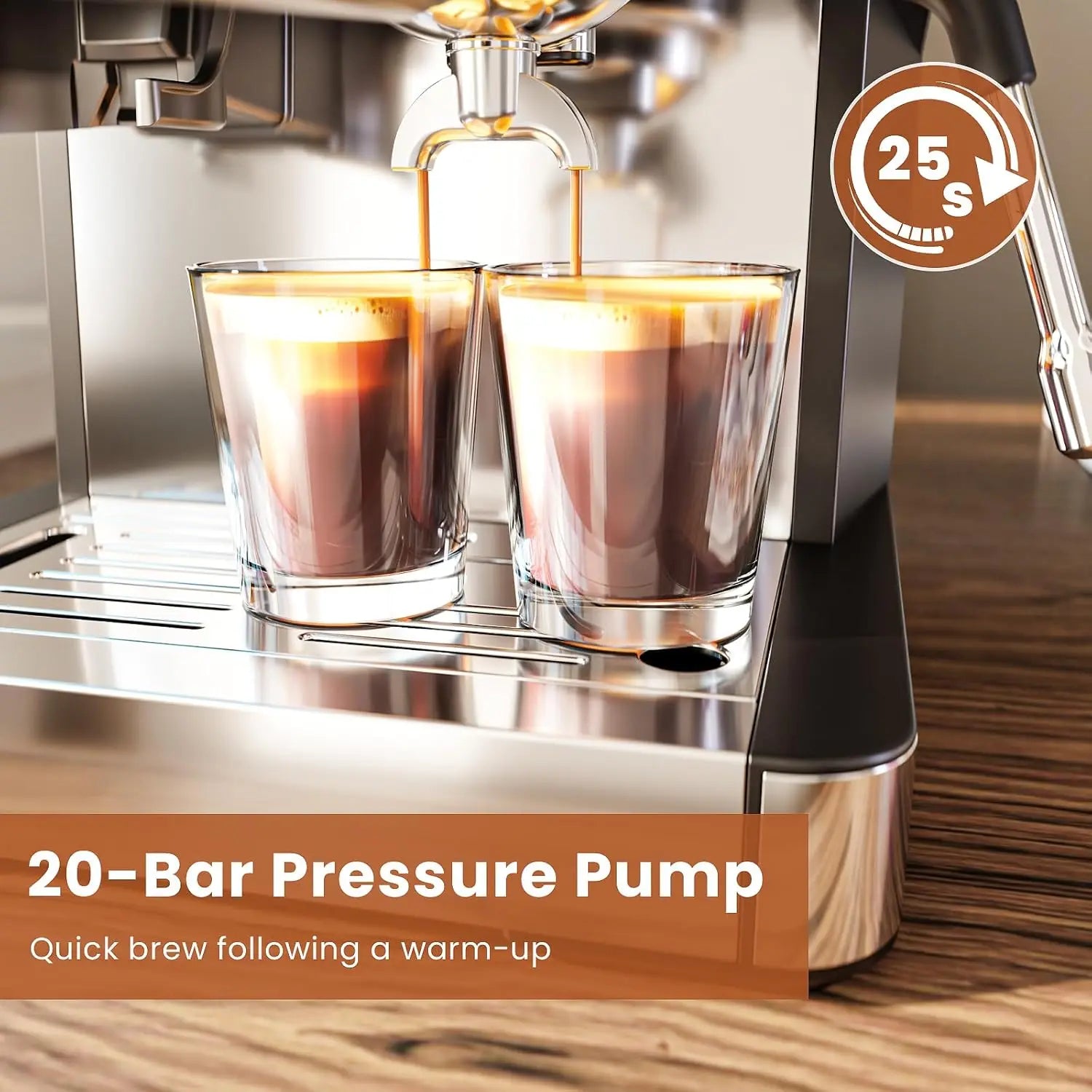 Espresso Machine 20 Bar With Grinder And Milk Frother