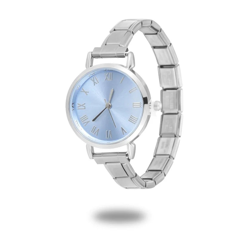 1PC 's Stainless Steel Round Simple Watch Bracelet Bangle for Friend