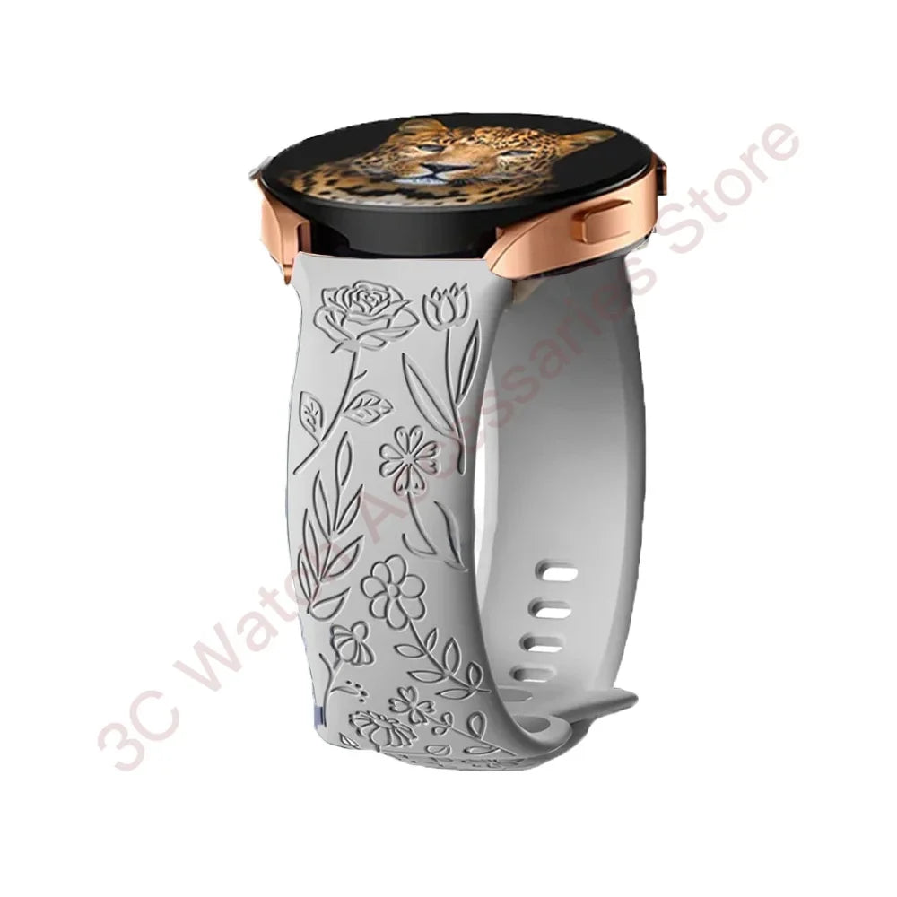 Huawei Watch & Watch GT Rose Engraved Silicone Band