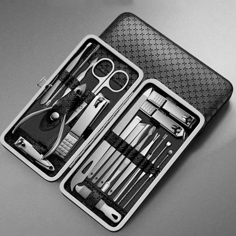 Stainless Steel 19 Piece Grooming Kit With Nail Clippers