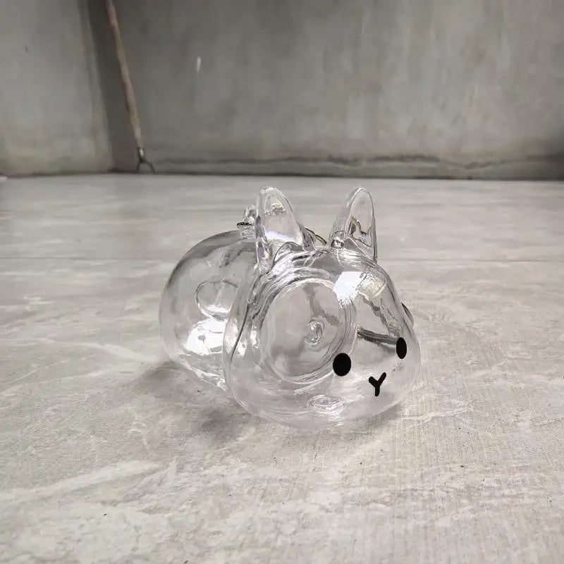 Transparent Rabbit Fur Storage Box Keychain | Pet Memorial Keepsake