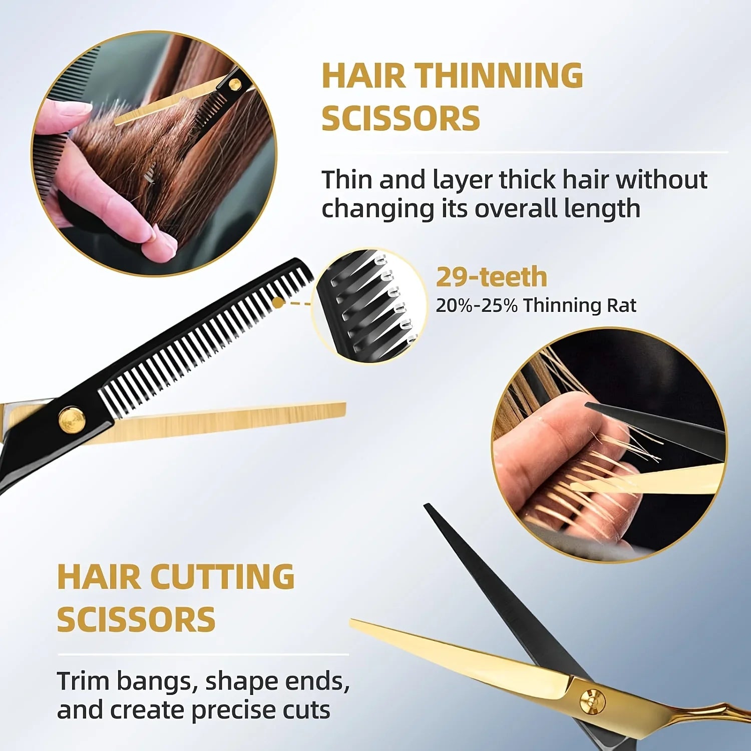 Stainless Steel Hair Cutting Scissors Set For Home Barbershop