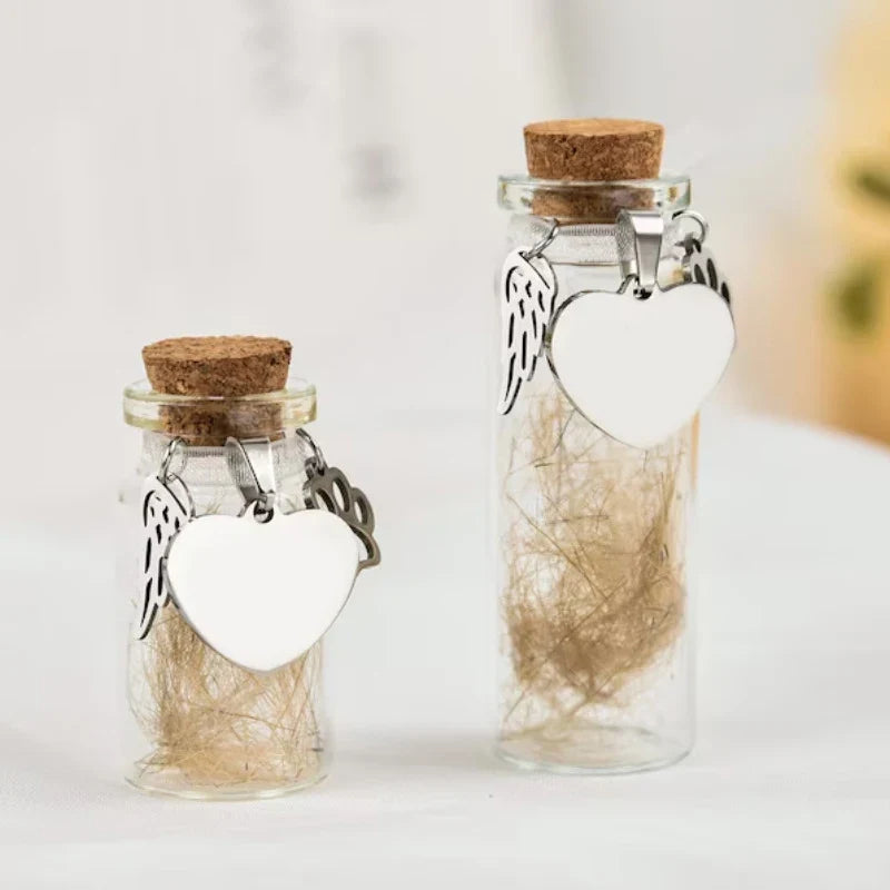 Pet Memorial Bottle for Pet Hair Dogs Cats | Fur Keepsake Storage with 3 Silver Accessories