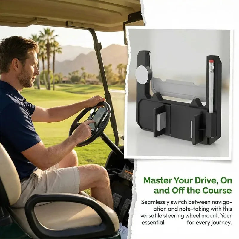 Golf Cart Steering Wheel Phone & Scorecard Holder