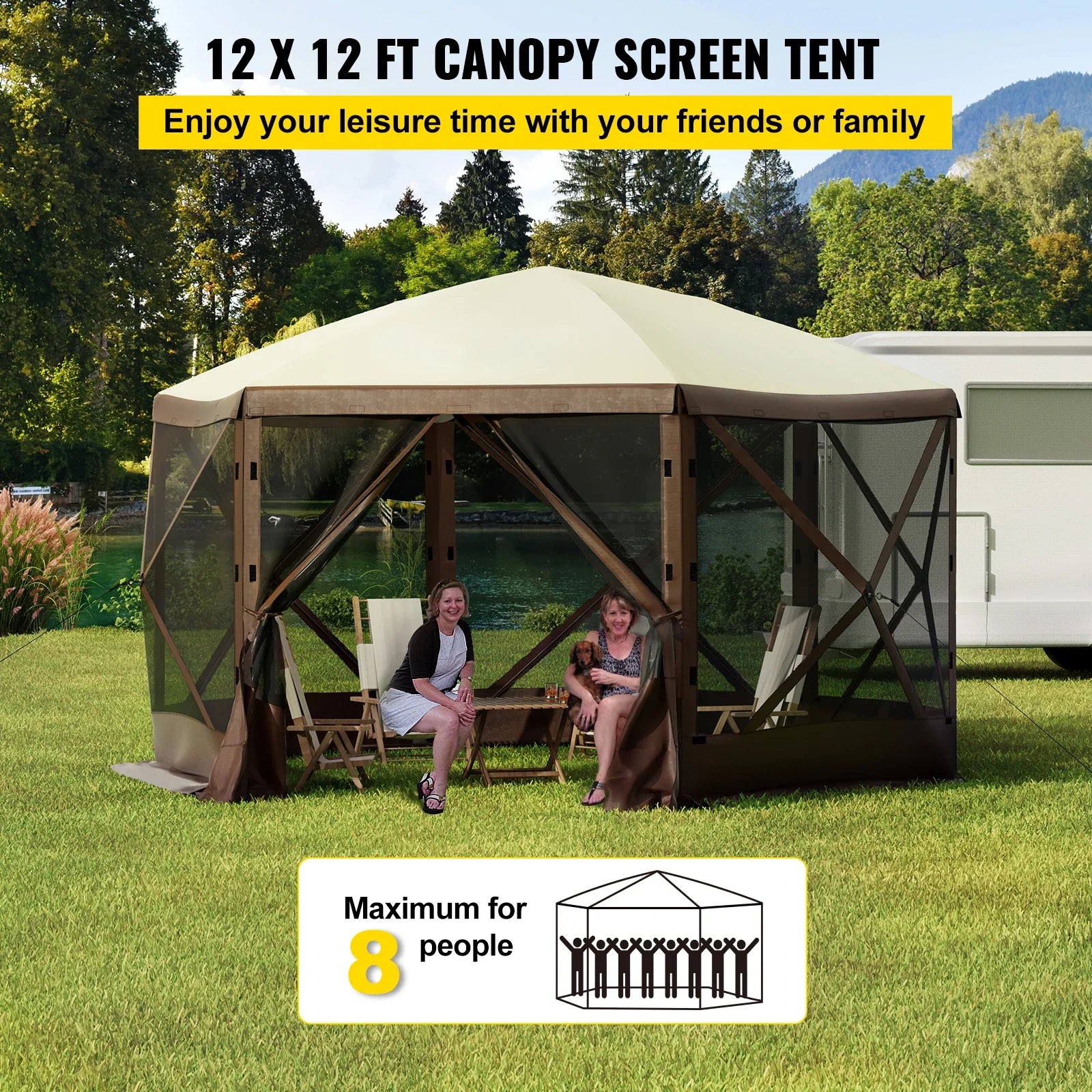 SucceBuy Pop Up Camping Gazebo Sun Shade Canopy Shelter