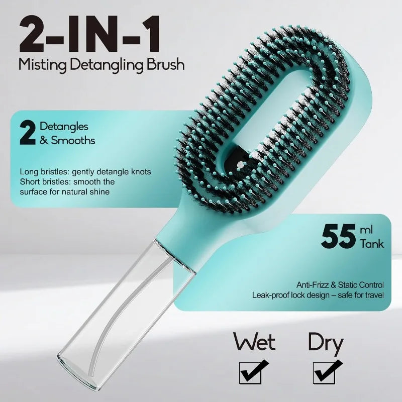 WANMEI Refillable Spray Hair Comb Anti Static Detangling Brush