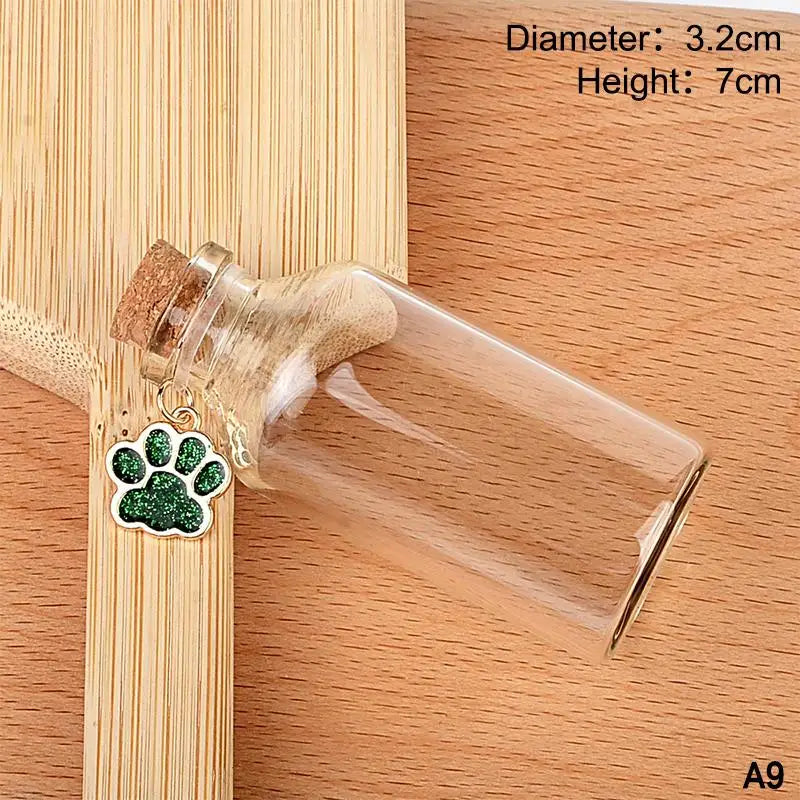 Pet Fur Memorial Glass Bottle | Cat Whiskers Storage Bottle With Cork Stopper