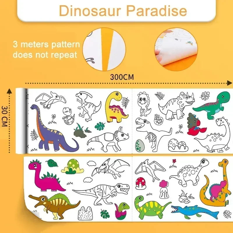 Children's Drawing Roll | Sticky Color Filling Paper for DIY Painting