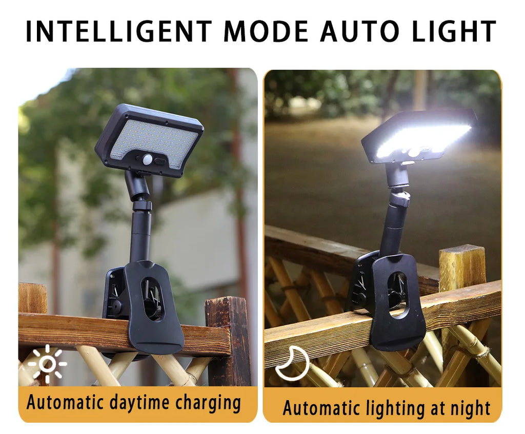 Clip-on Solar Outdoor Lights 92 LED Solar Motion Sensor Light 4 Lighting Modes Waterproof LED Street Light for Yard Garden Fence
