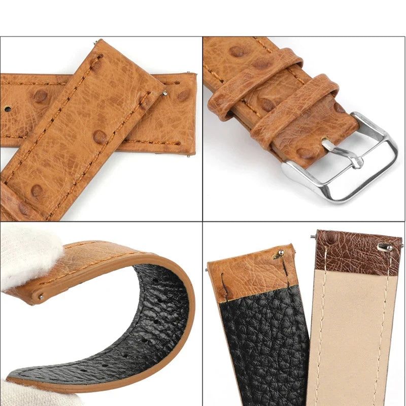 Garmin 18/20/22mm Quick Release Ostrich-Pattern Leather Band