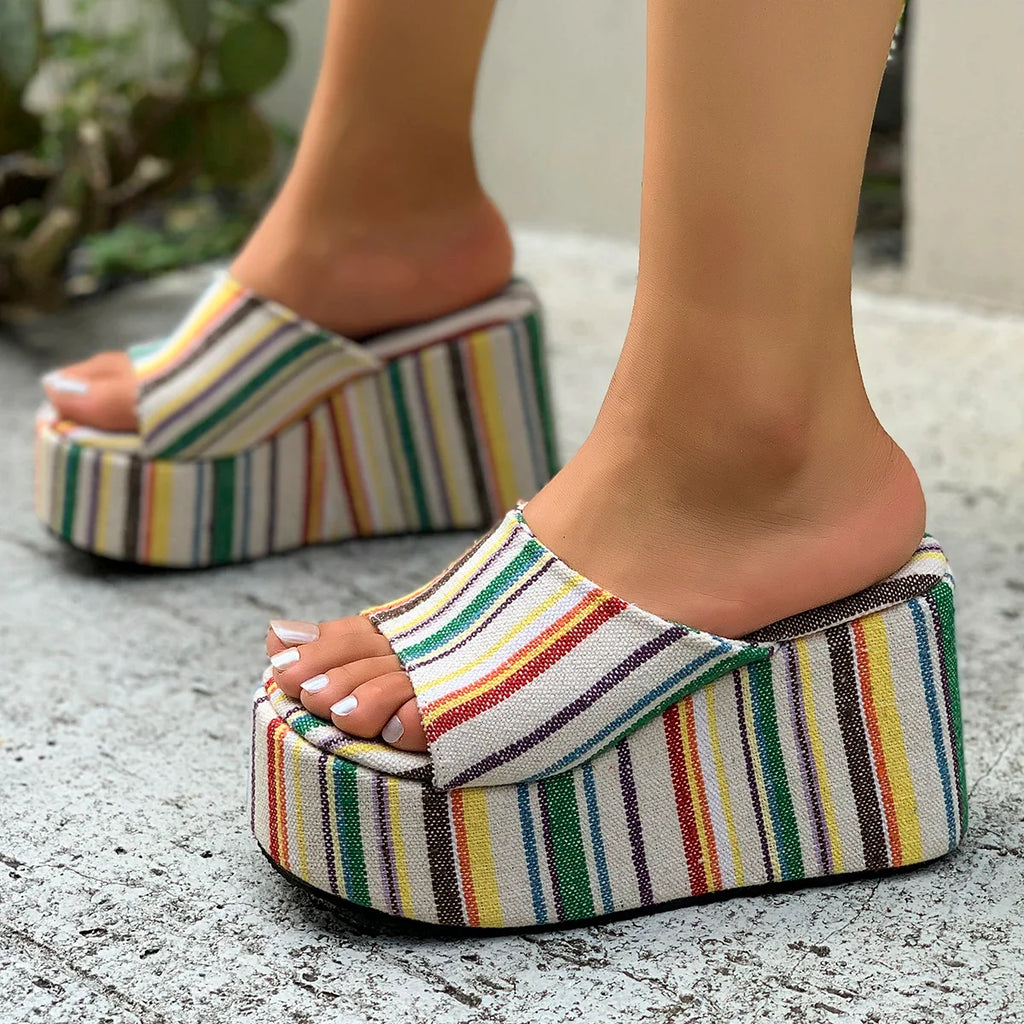 2025 New Summer Women Wedges Sandals Lady Fashion Open Toe Shoes Women Comfortable Platform High Heels Sandals zapatos de mujer