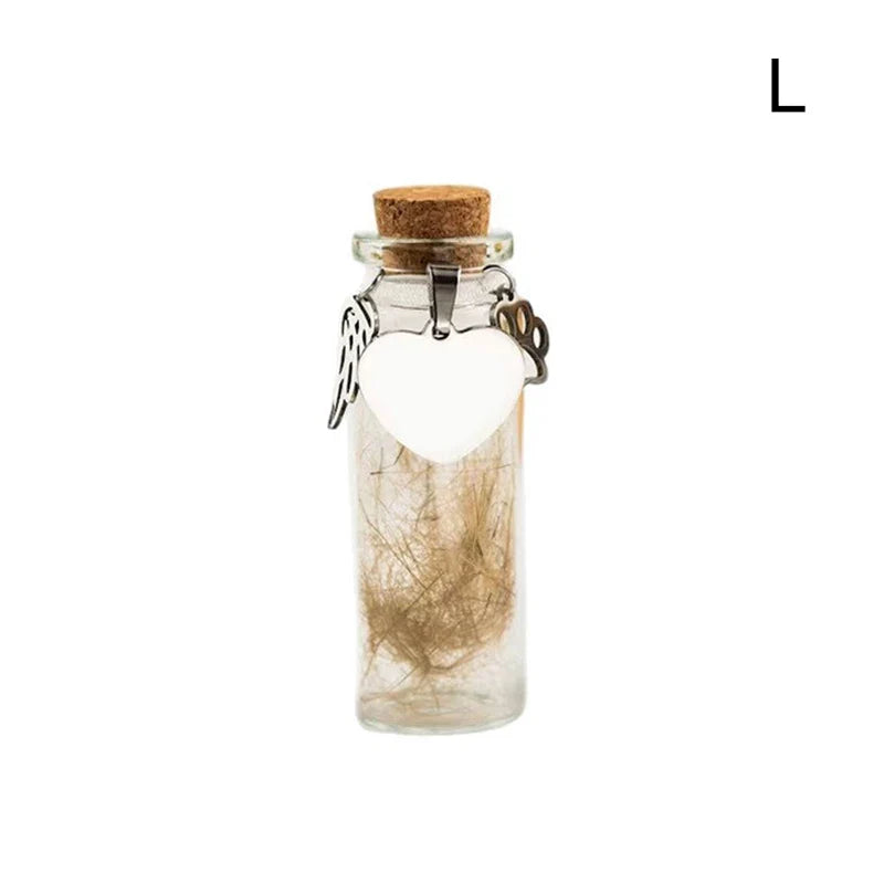 Pet Memorial Bottle for Pet Hair | Dog Cat Fur Keepsake Display and Urn Container Gift