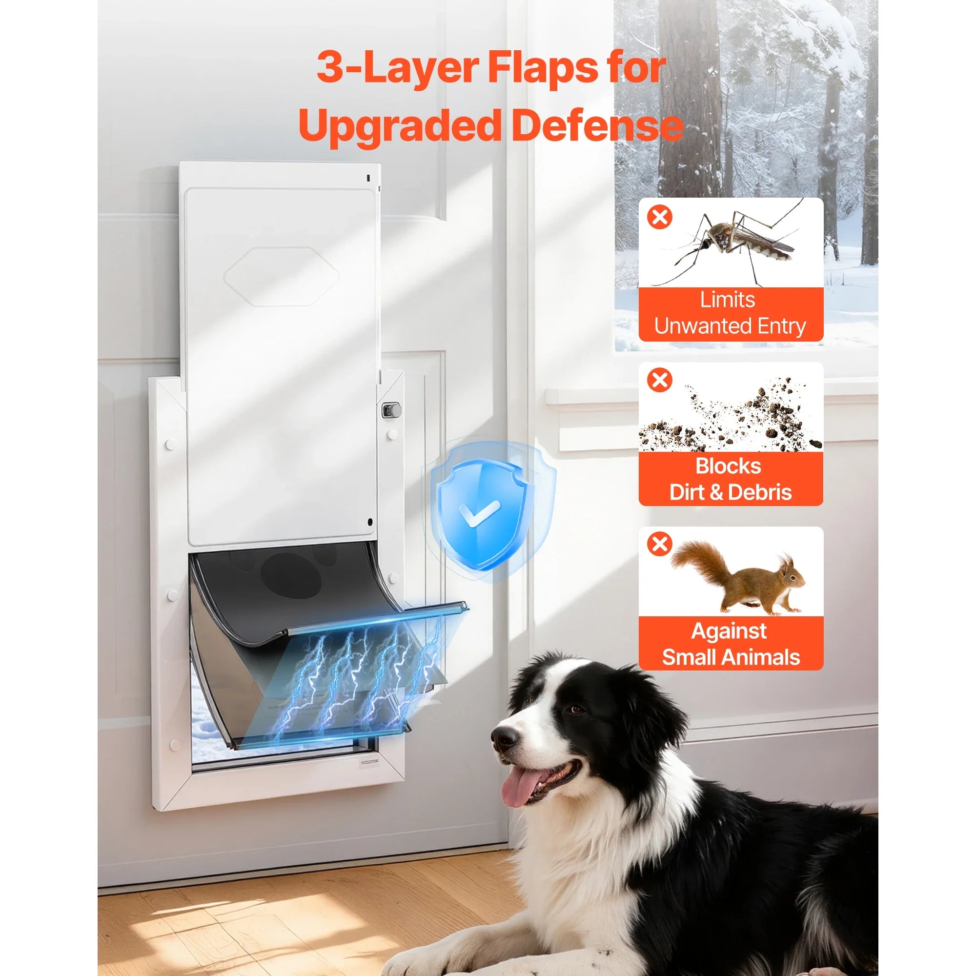 SucceBuy Pet Door With Magnetic Flaps And Metal Frame