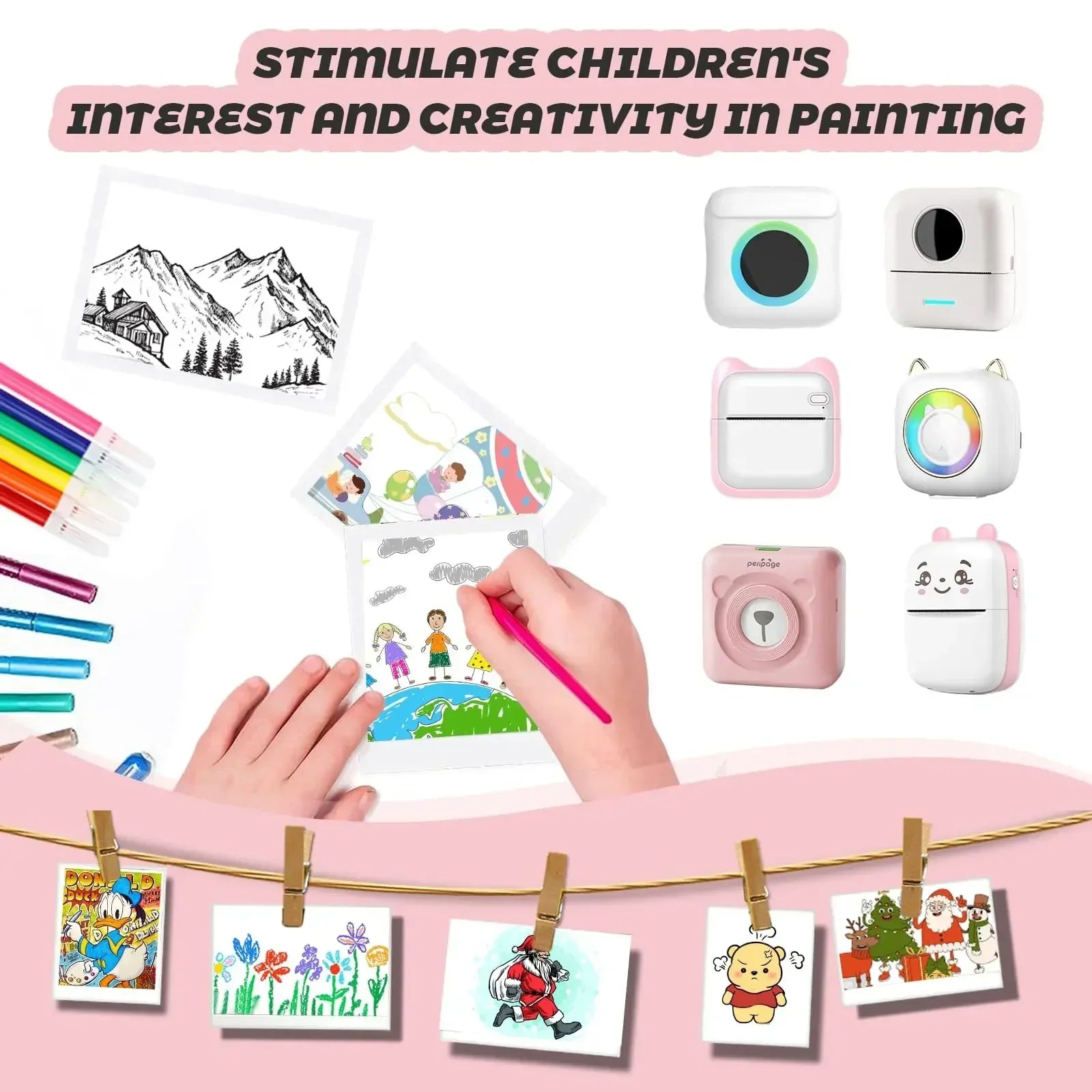 Mini Portable Printer Thermal Paper HD 57*25mm Universal Self-adhesive Roll Paper Label Sticker For Phone Printing Picture Photo
