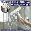3-In-1 Multifunctional Window Squeegee Glass Wiper With Spray Bottle Scrubber