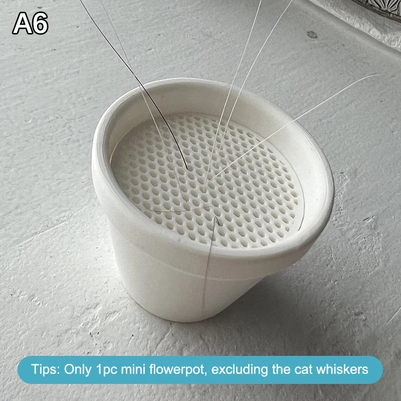 Mini Flower Pot Cat Whisker Holder | Pet Fur Collector Desktop Keepsake