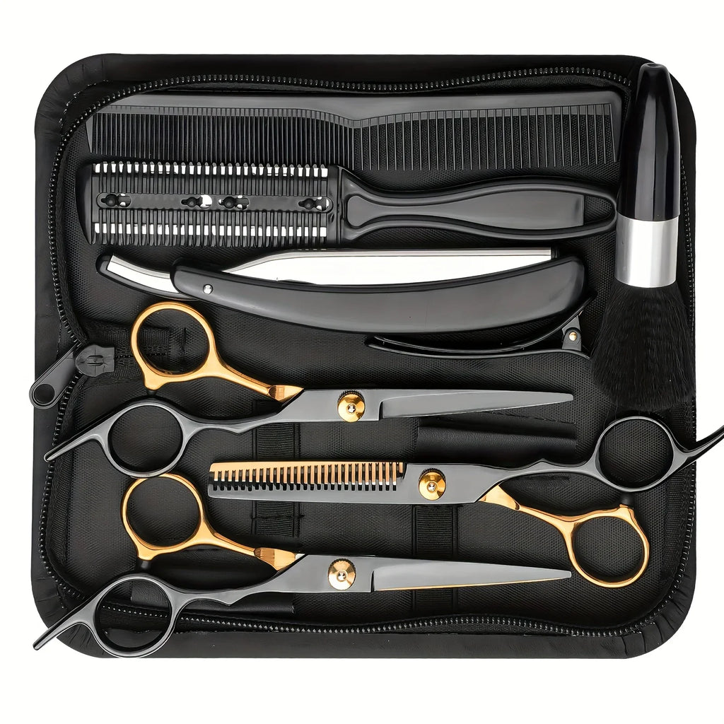 Stainless Steel Hair Cutting Scissors Set For Home Barbershop
