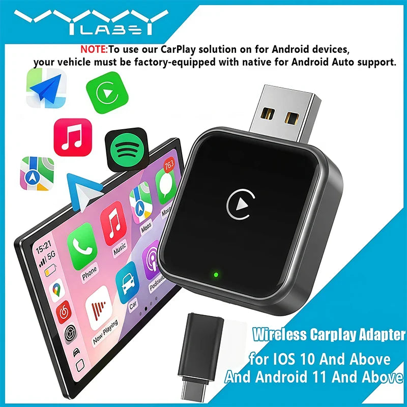 Vyvylabs Upgraded Wireless CarPlay Adapter For iPhone And Android
