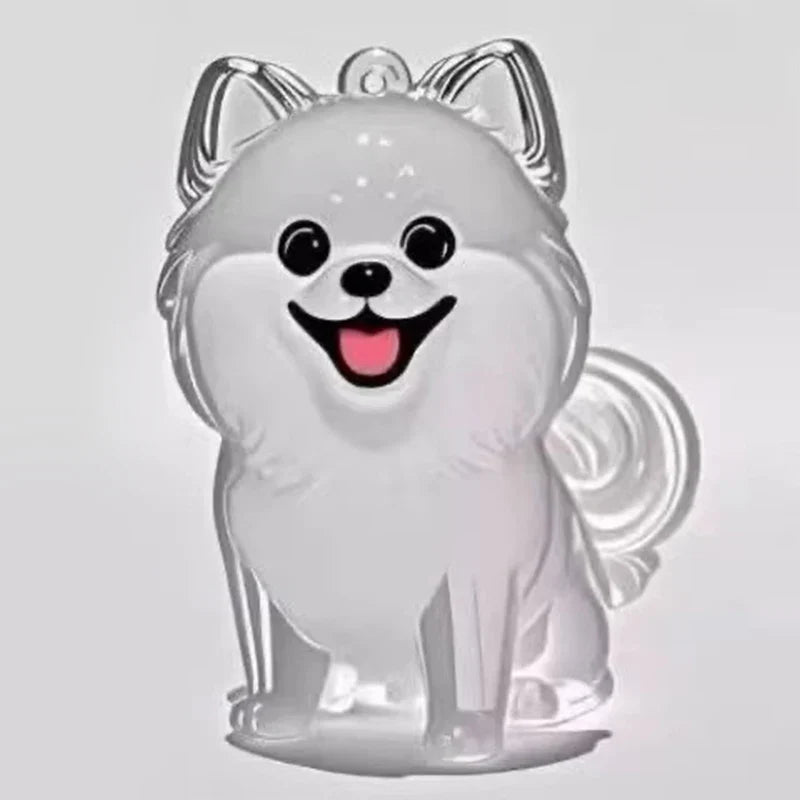 Clear Puppy Hair Memorial Keychain | Pet Fur Keepsake Capsule DIY Pendant