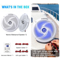 6.5 in LED Marine Speakers for Golf Carts, Low-Profile, Pair