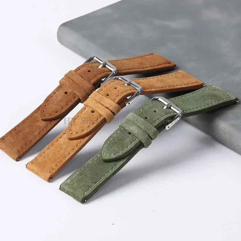 Garmin 18/20/22mm Quick Release Vintage Suede Leather Band