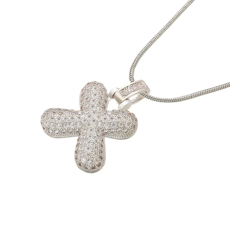 Silver Bubble Initial Letter Necklace | Customizable 26 Letters Pendant Jewelry for Women