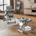 Foldable Baby High Chair With PU Leather And Adjustable Backrest