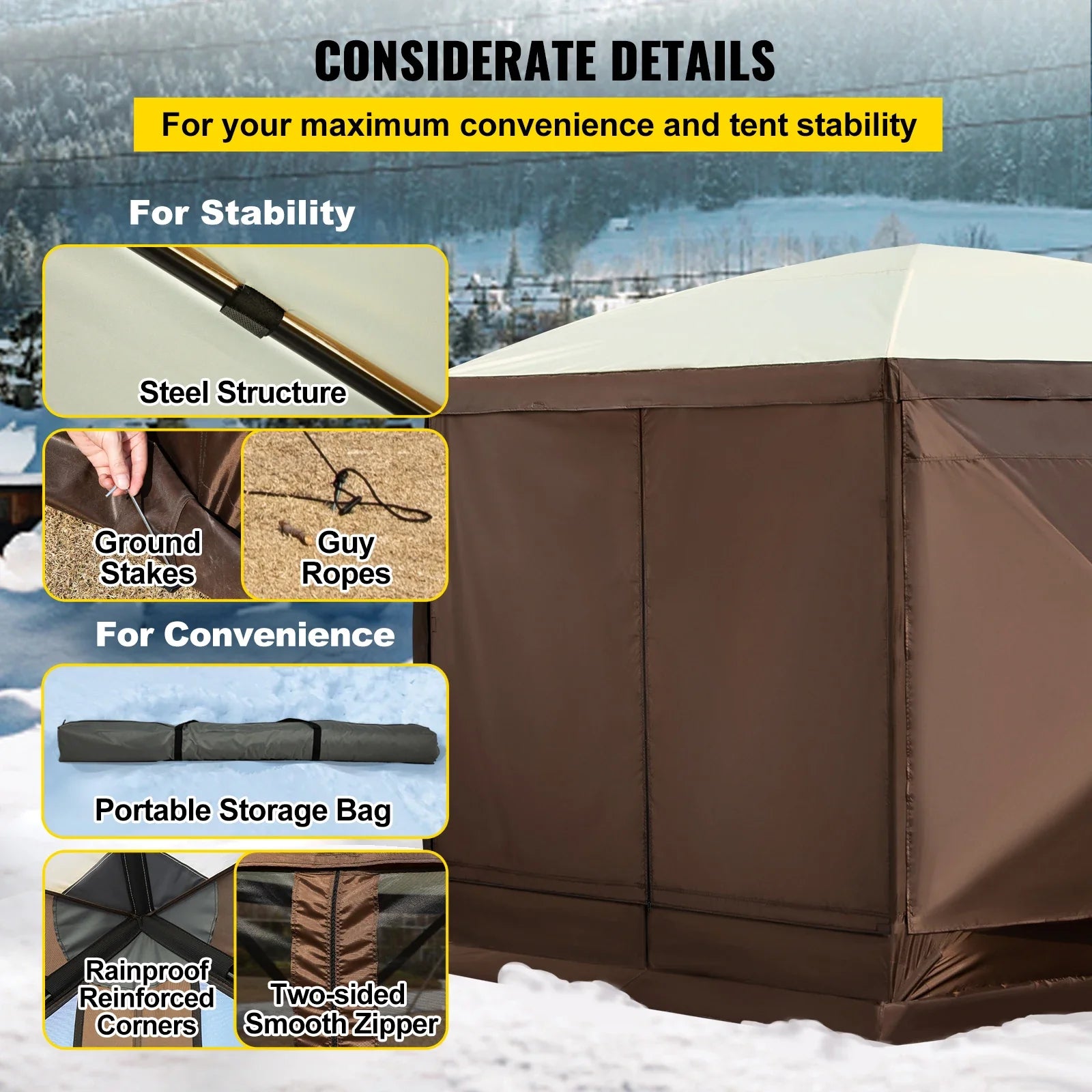 SucceBuy Pop Up Camping Gazebo Sun Shade Canopy Shelter