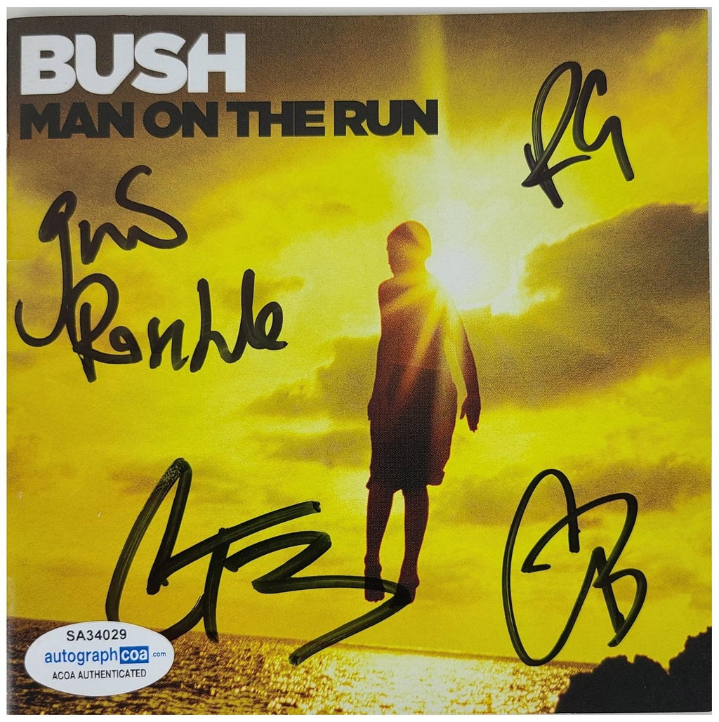 Bush Signed Man On The Run Autographed CD Cvr LP Album ACOA