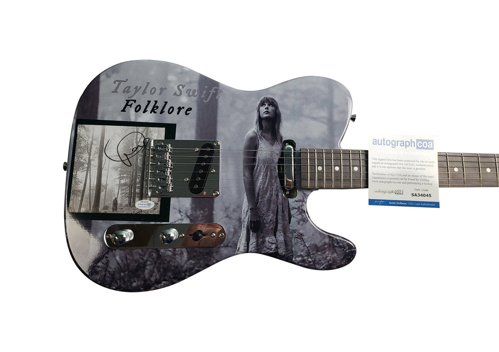 Taylor Swift Signed Folklore Autographed Photo CD Cvr LP Graphics Album Guitar
