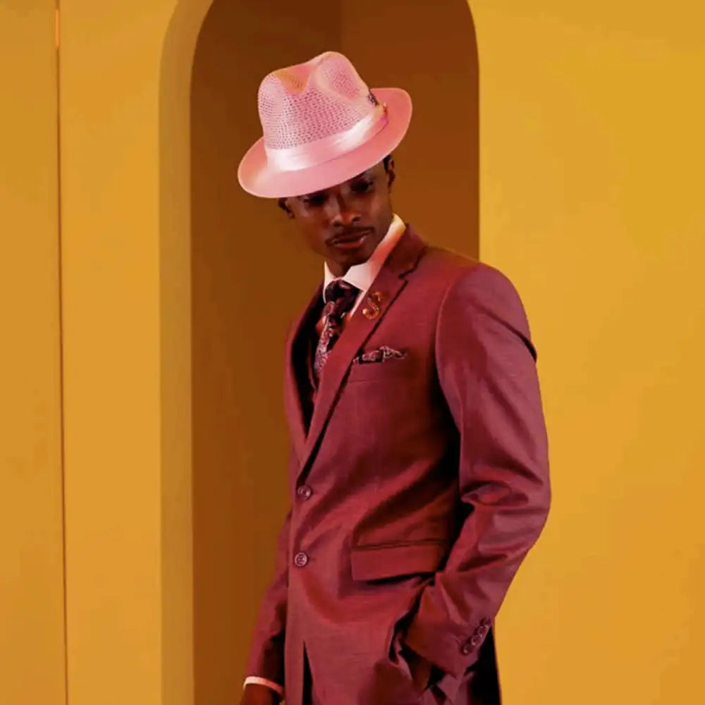 Stacy Adams Dublin- Milan Straw Fedora Hat