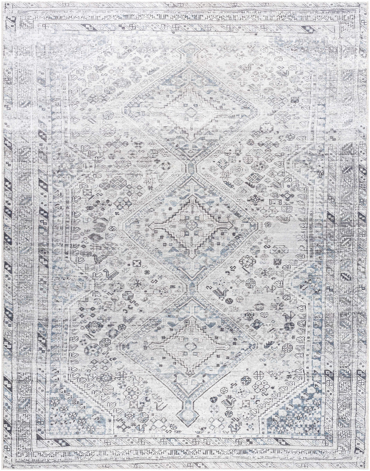 Barny Gray Denim Washable Rug - Clearance