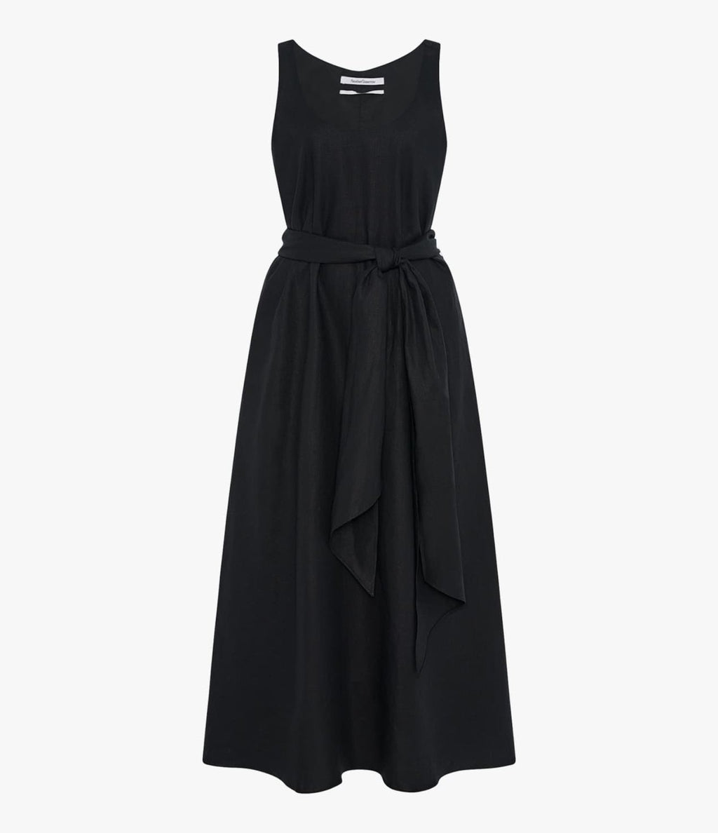 Sarong Linen Dress | Black