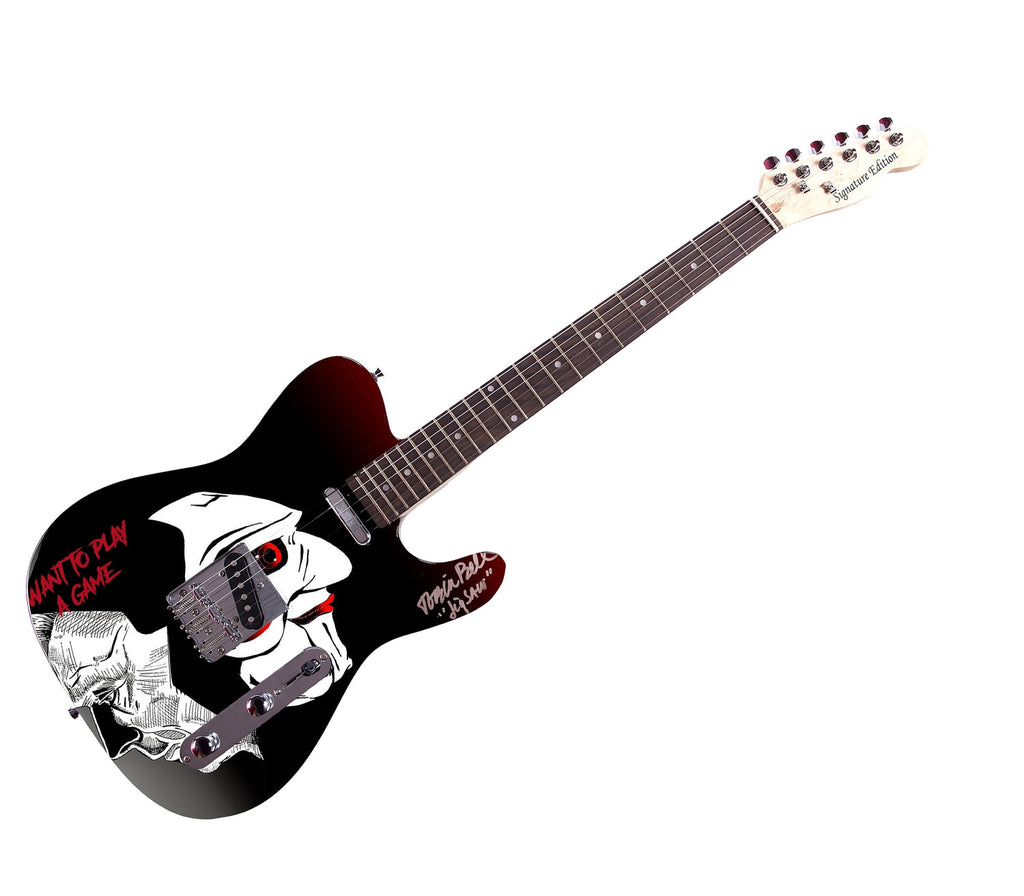 Tobin Bell Saw Jigsaw Movie Signed Custom Graphics Guitar ACOA