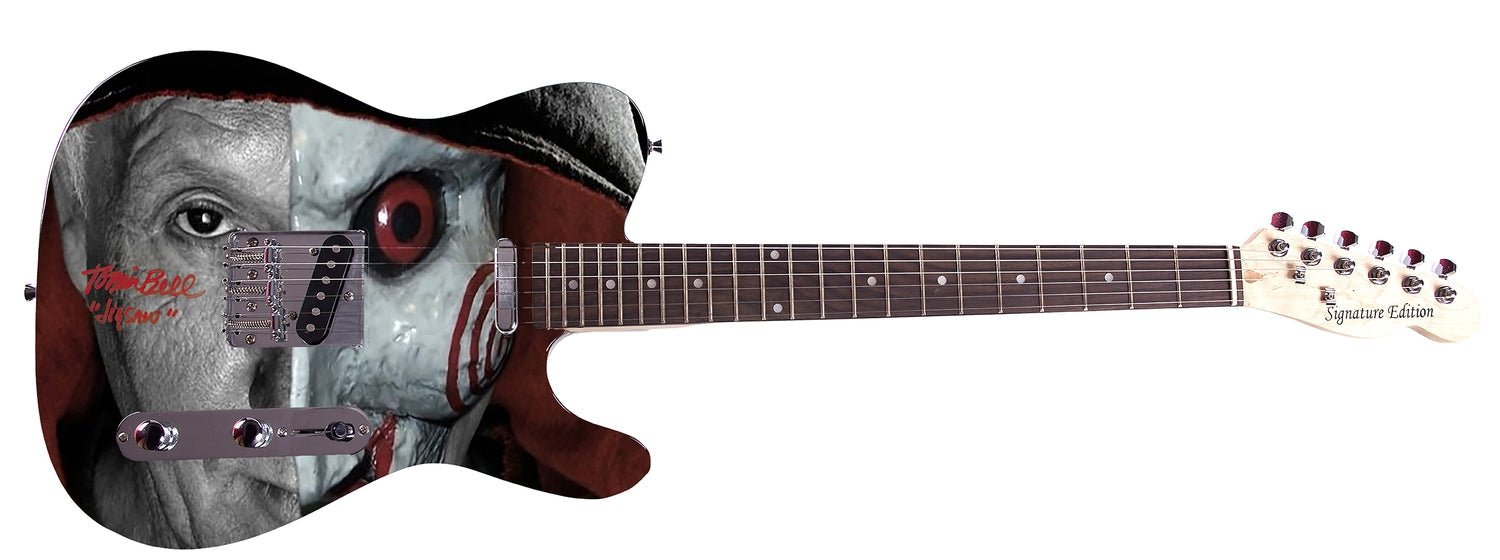 Tobin Bell Saw Jigsaw Movie Signed Custom Graphics Guitar Exact Proof ACOA