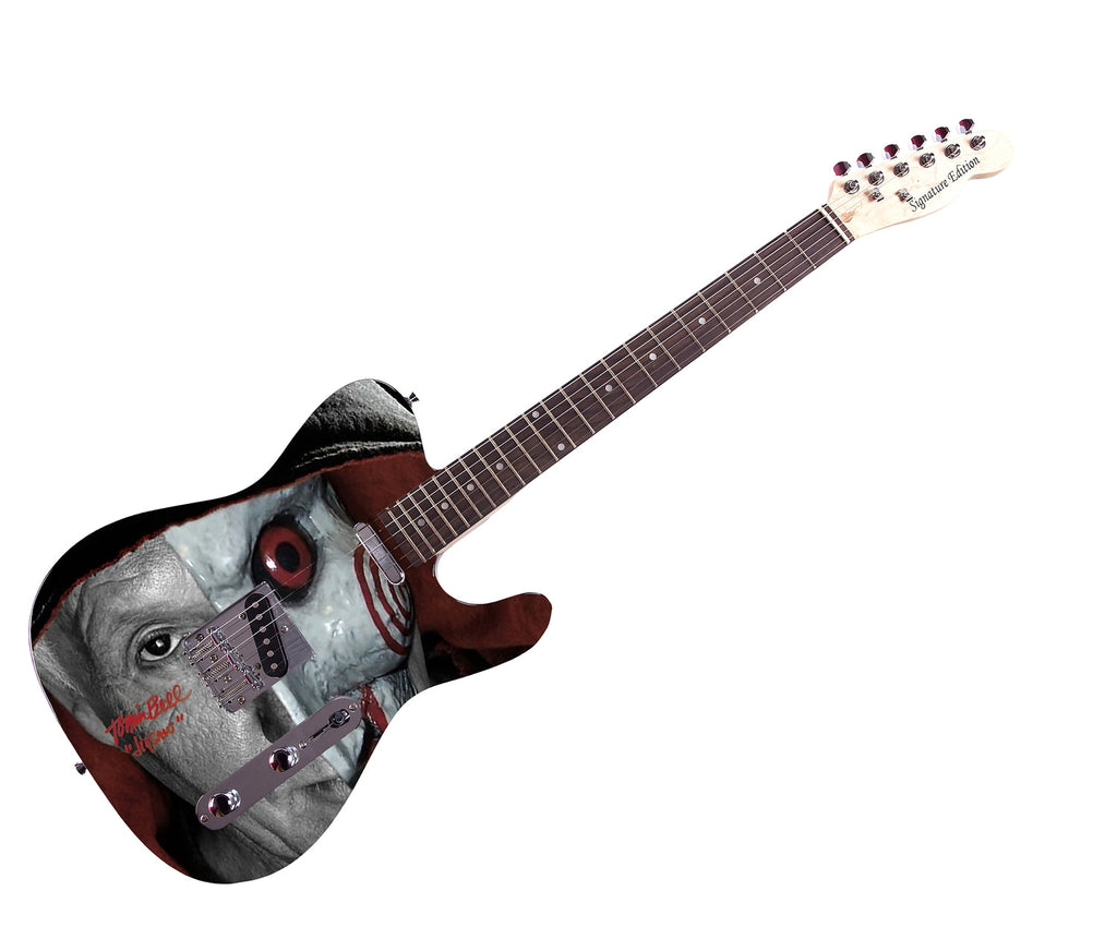 Tobin Bell Saw Jigsaw Movie Signed Custom Graphics Guitar Exact Proof ACOA