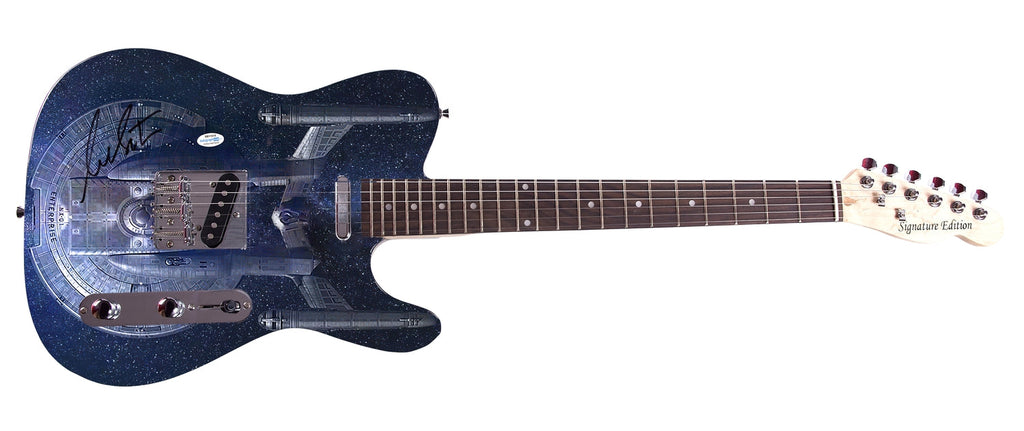 William Shatner Autographed Star Trek Starship  U.S.S Enterprise Graphics Guitar ACOA