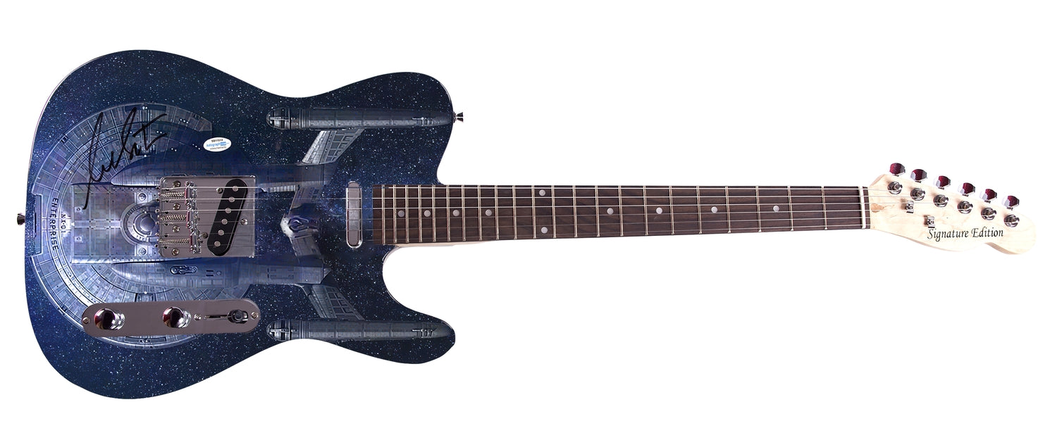 William Shatner Autographed Star Trek Starship  U.S.S Enterprise Graphics Guitar ACOA