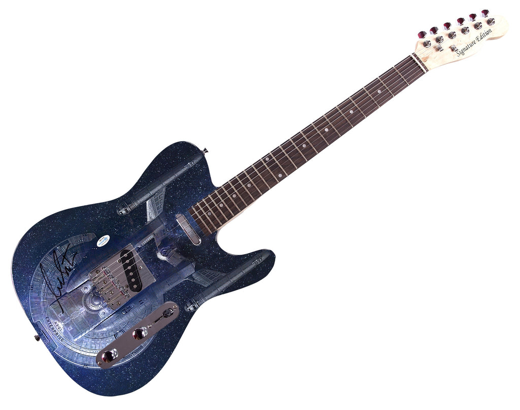 William Shatner Autographed Star Trek Starship  U.S.S Enterprise Graphics Guitar ACOA