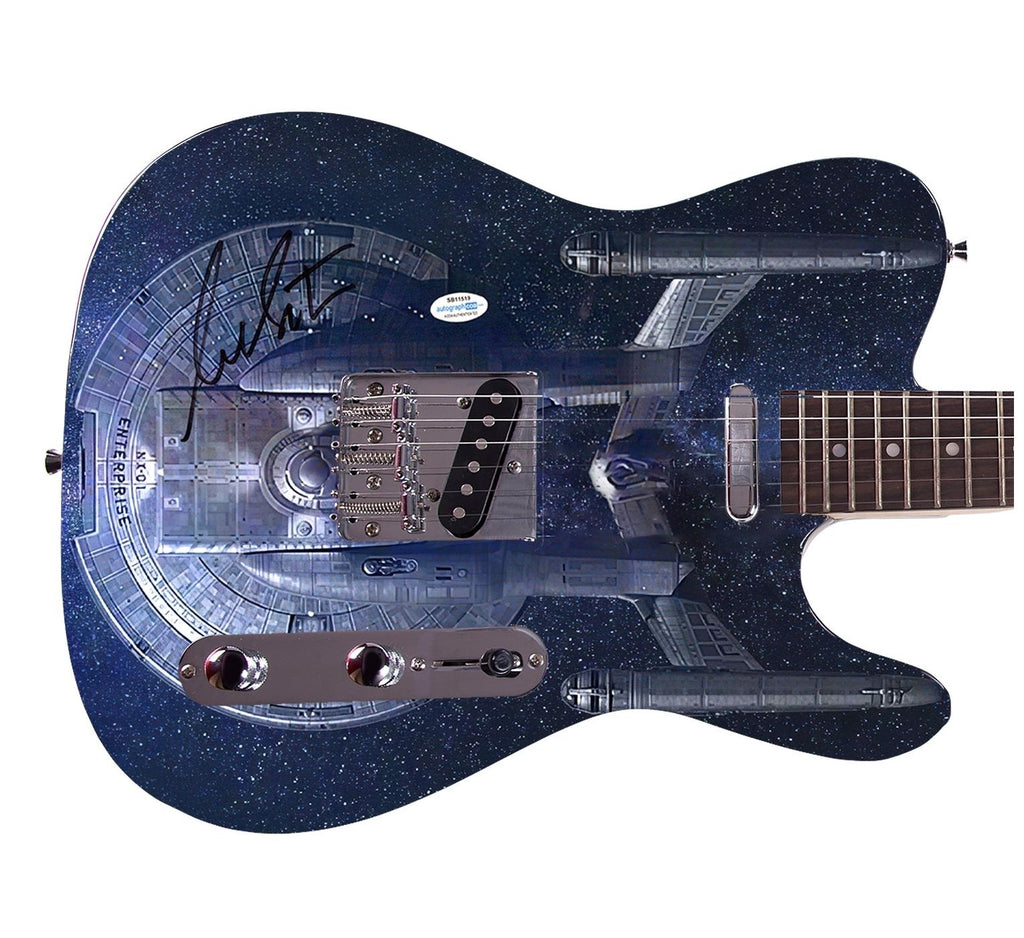 William Shatner Autographed Star Trek Starship  U.S.S Enterprise Graphics Guitar ACOA