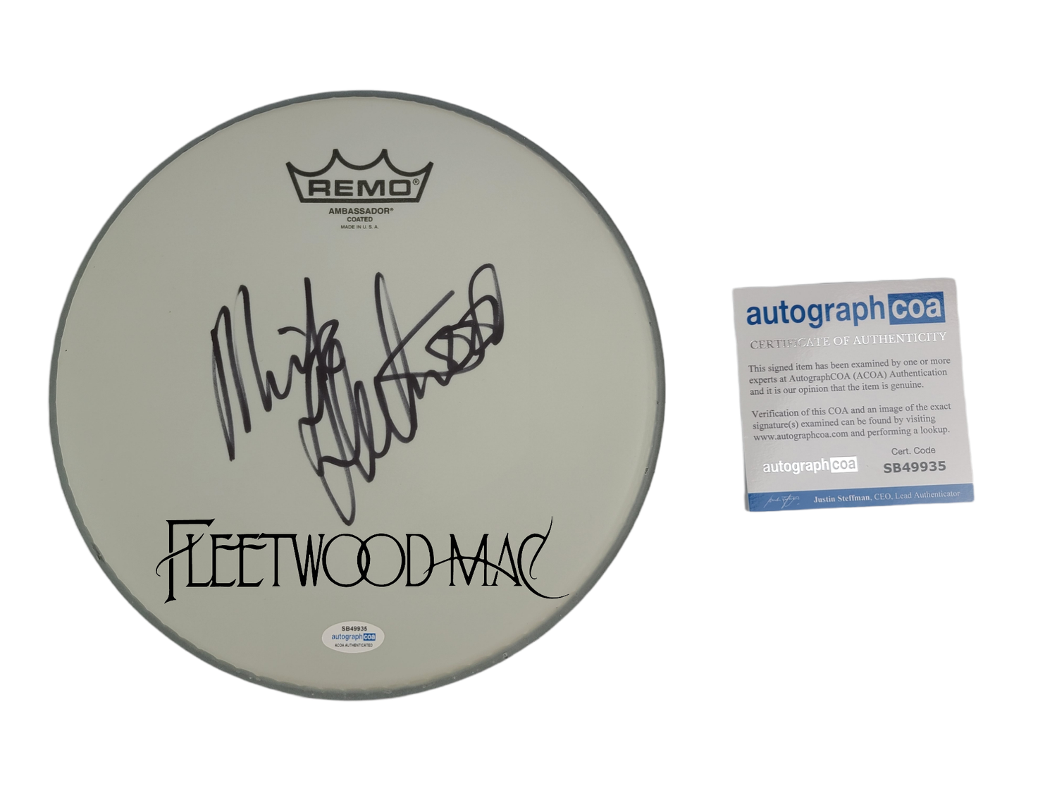 Fleetwood Mac Mick Signed Custom Framed Drum Head Drumhead Display ACOA