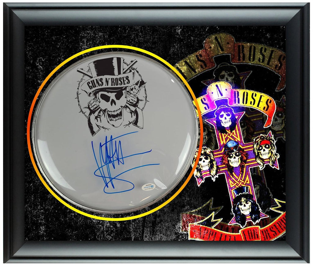 Guns N Roses Matt Sorum Autographed Custom Framed Drum Head Drumhead Display ACOA