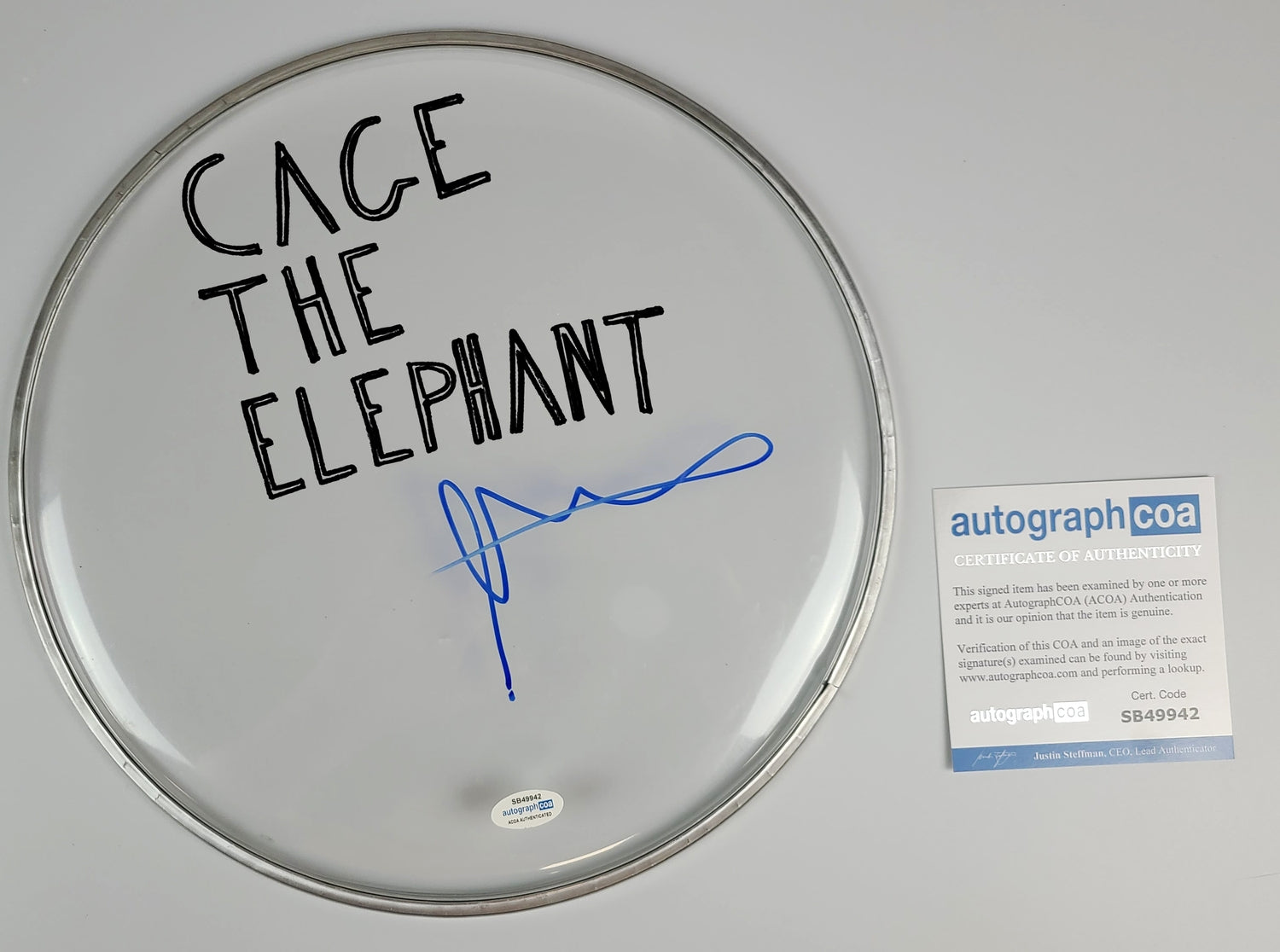 Cage The Elephant Matt Shultz Autographed Custom Framed Drum Head Display ACOA