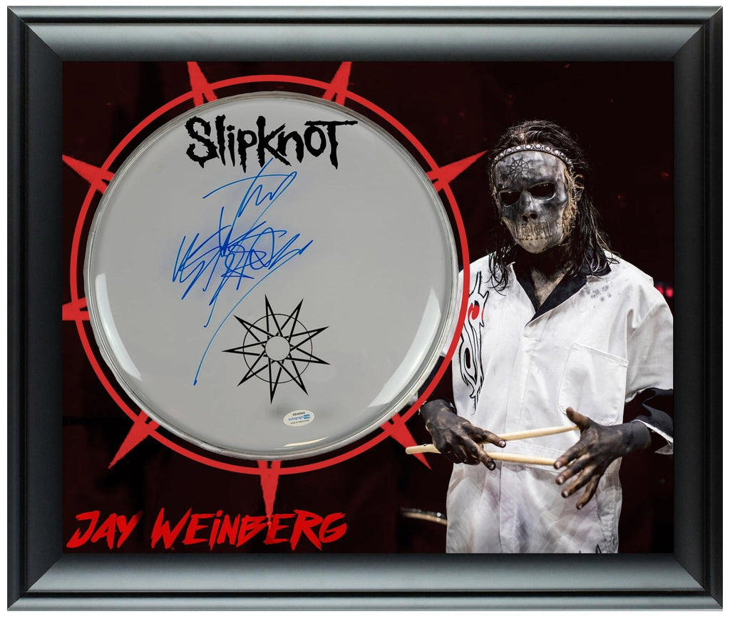 Slipknot Jay Weinberg Signed Custom Framed Drum Head Drumhead Display ACOA