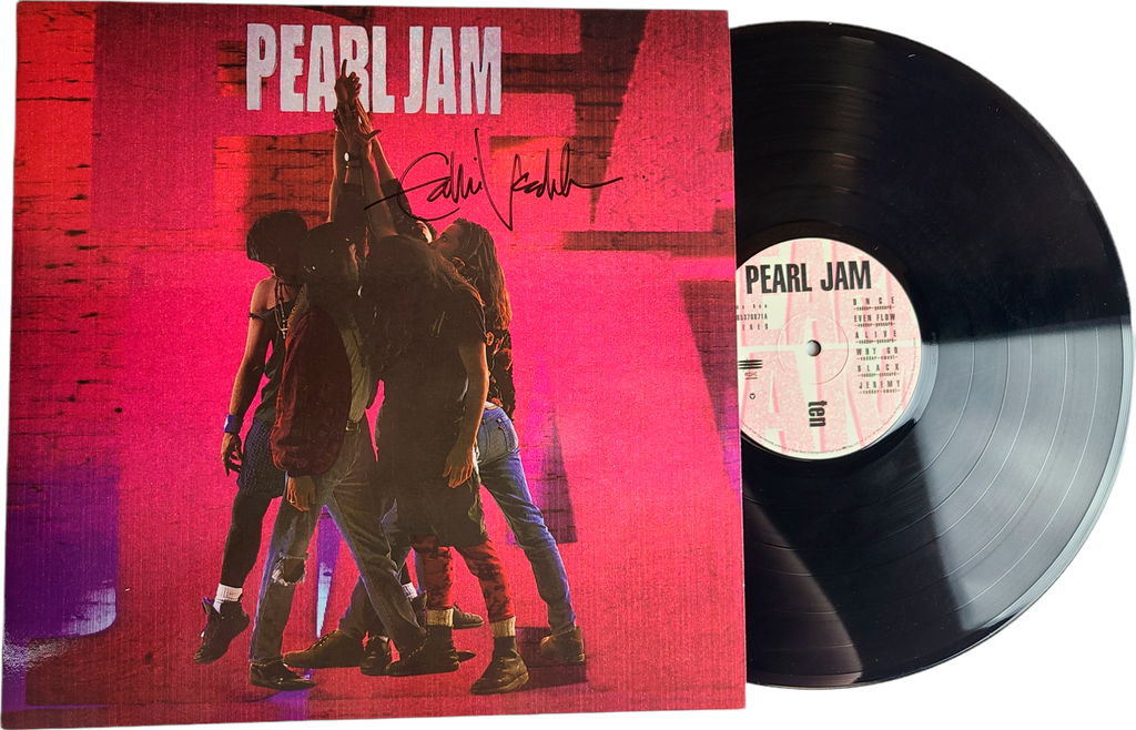 Pearl Jam Eddie Vedder Autographed PERFECT 10 Album Vinyl LP Framed Display ACOA