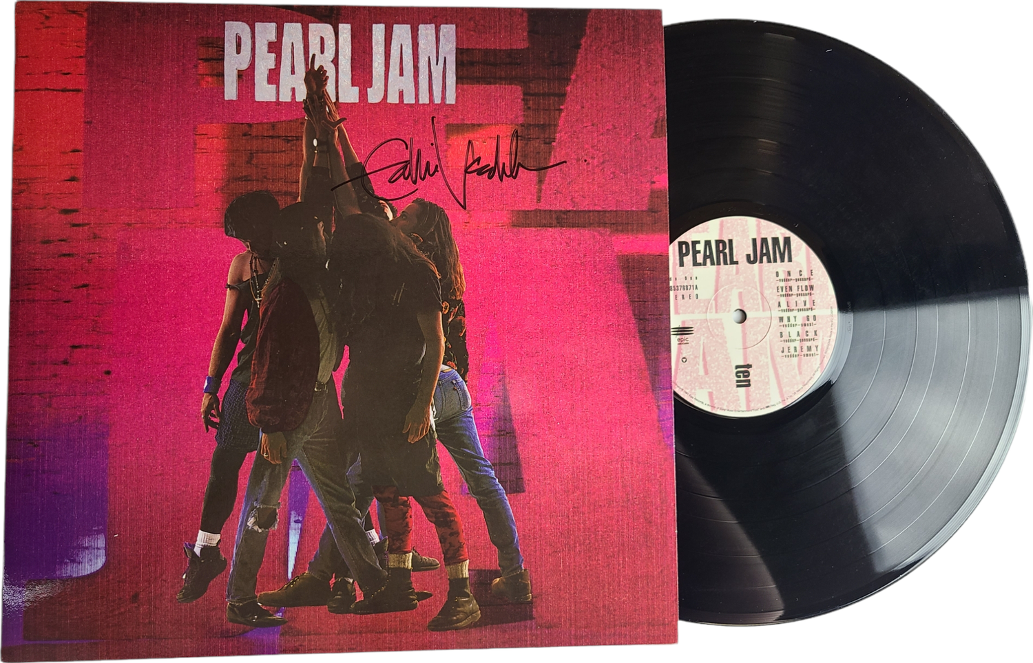 Pearl Jam Eddie Vedder Autographed PERFECT 10 Album Vinyl LP Framed Display ACOA